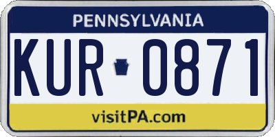 PA license plate KUR0871