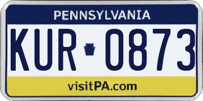 PA license plate KUR0873