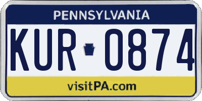 PA license plate KUR0874