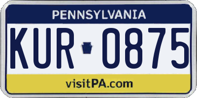 PA license plate KUR0875