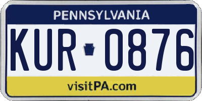 PA license plate KUR0876