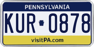 PA license plate KUR0878