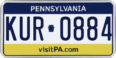 PA license plate KUR0884