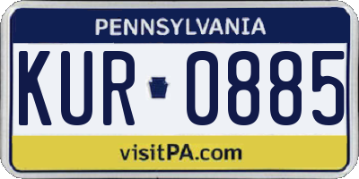 PA license plate KUR0885