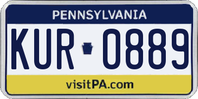 PA license plate KUR0889