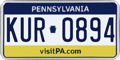PA license plate KUR0894