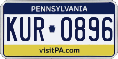 PA license plate KUR0896