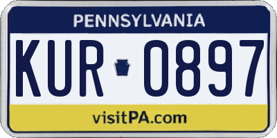 PA license plate KUR0897