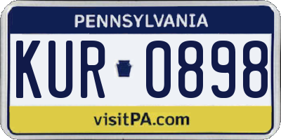PA license plate KUR0898