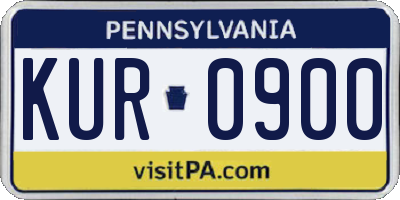 PA license plate KUR0900