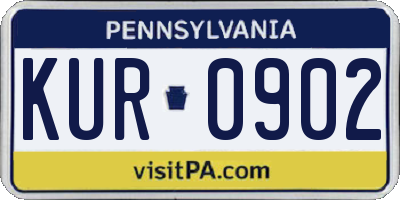 PA license plate KUR0902