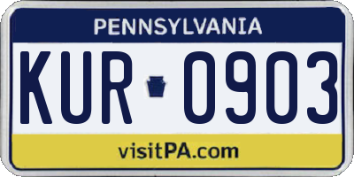 PA license plate KUR0903