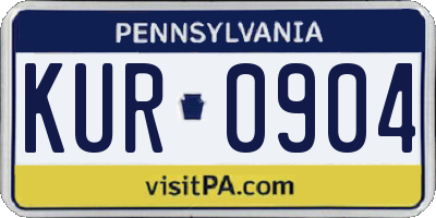 PA license plate KUR0904