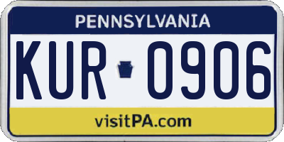 PA license plate KUR0906