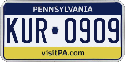 PA license plate KUR0909