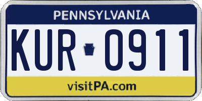 PA license plate KUR0911