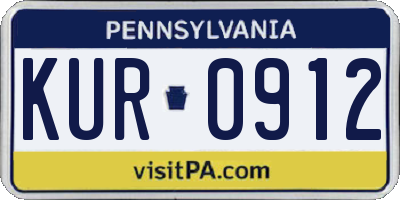 PA license plate KUR0912