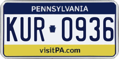 PA license plate KUR0936