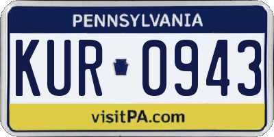 PA license plate KUR0943