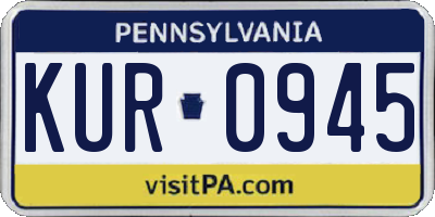 PA license plate KUR0945