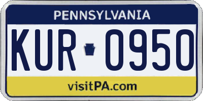 PA license plate KUR0950