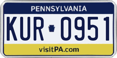PA license plate KUR0951
