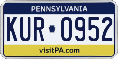 PA license plate KUR0952
