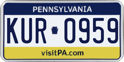 PA license plate KUR0959
