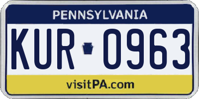 PA license plate KUR0963