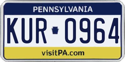 PA license plate KUR0964