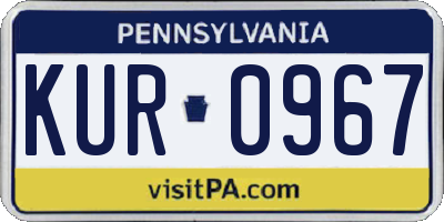 PA license plate KUR0967