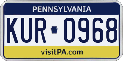 PA license plate KUR0968
