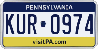 PA license plate KUR0974