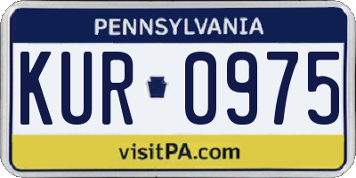 PA license plate KUR0975