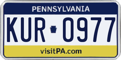 PA license plate KUR0977