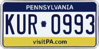 PA license plate KUR0993