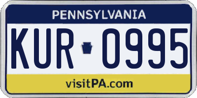 PA license plate KUR0995