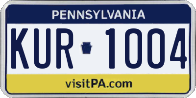 PA license plate KUR1004