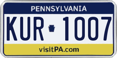 PA license plate KUR1007
