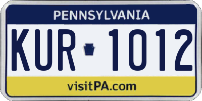 PA license plate KUR1012