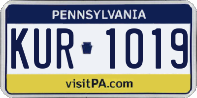 PA license plate KUR1019