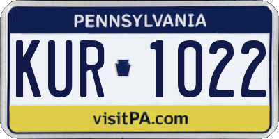 PA license plate KUR1022