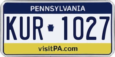PA license plate KUR1027