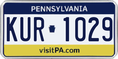 PA license plate KUR1029