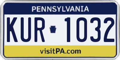 PA license plate KUR1032