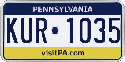 PA license plate KUR1035