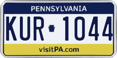 PA license plate KUR1044