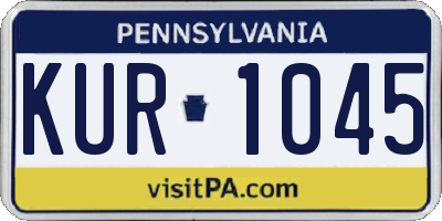 PA license plate KUR1045