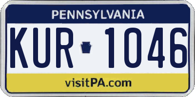 PA license plate KUR1046
