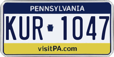 PA license plate KUR1047
